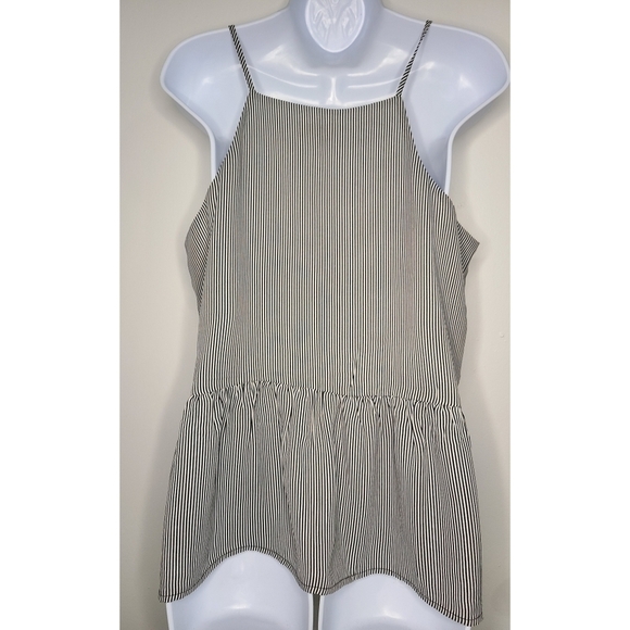 Loft Black and White Striped Peplum Top - Picture 5 of 5